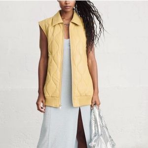 NWT Oversized Urban Outfitters Yellow Faux Leather Vest